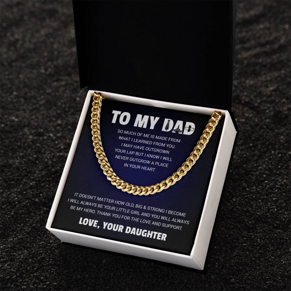 To My Dad | Always Be Your Little Girl (Cuban Link Necklace)