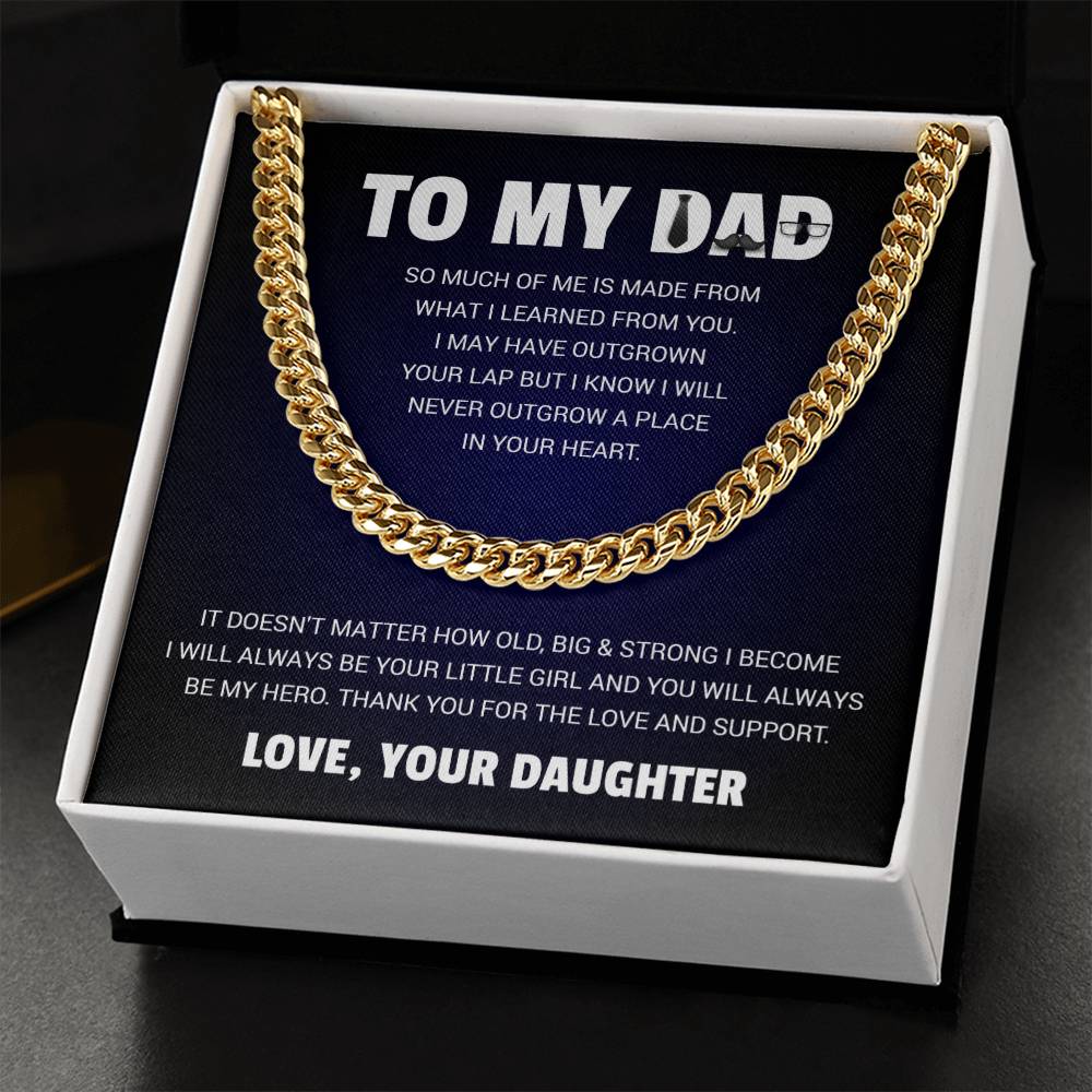 To My Dad | Always Be Your Little Girl (Cuban Link Necklace)