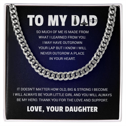 To My Dad | Always Be Your Little Girl (Cuban Link Necklace)