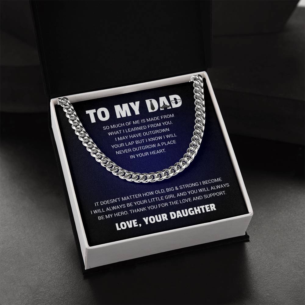 To My Dad | Always Be Your Little Girl (Cuban Link Necklace)