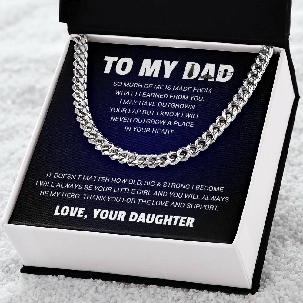 To My Dad | Always Be Your Little Girl (Cuban Link Necklace)