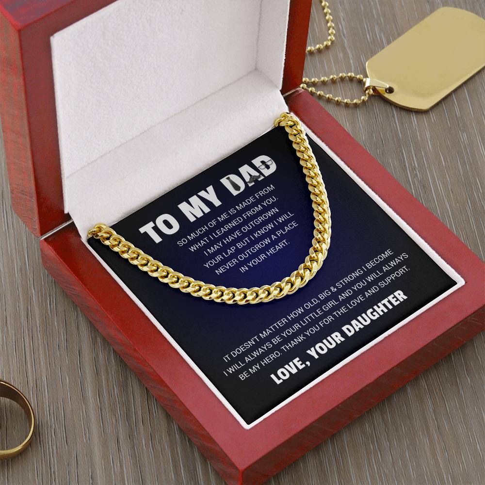 To My Dad | Always Be Your Little Girl (Cuban Link Necklace)