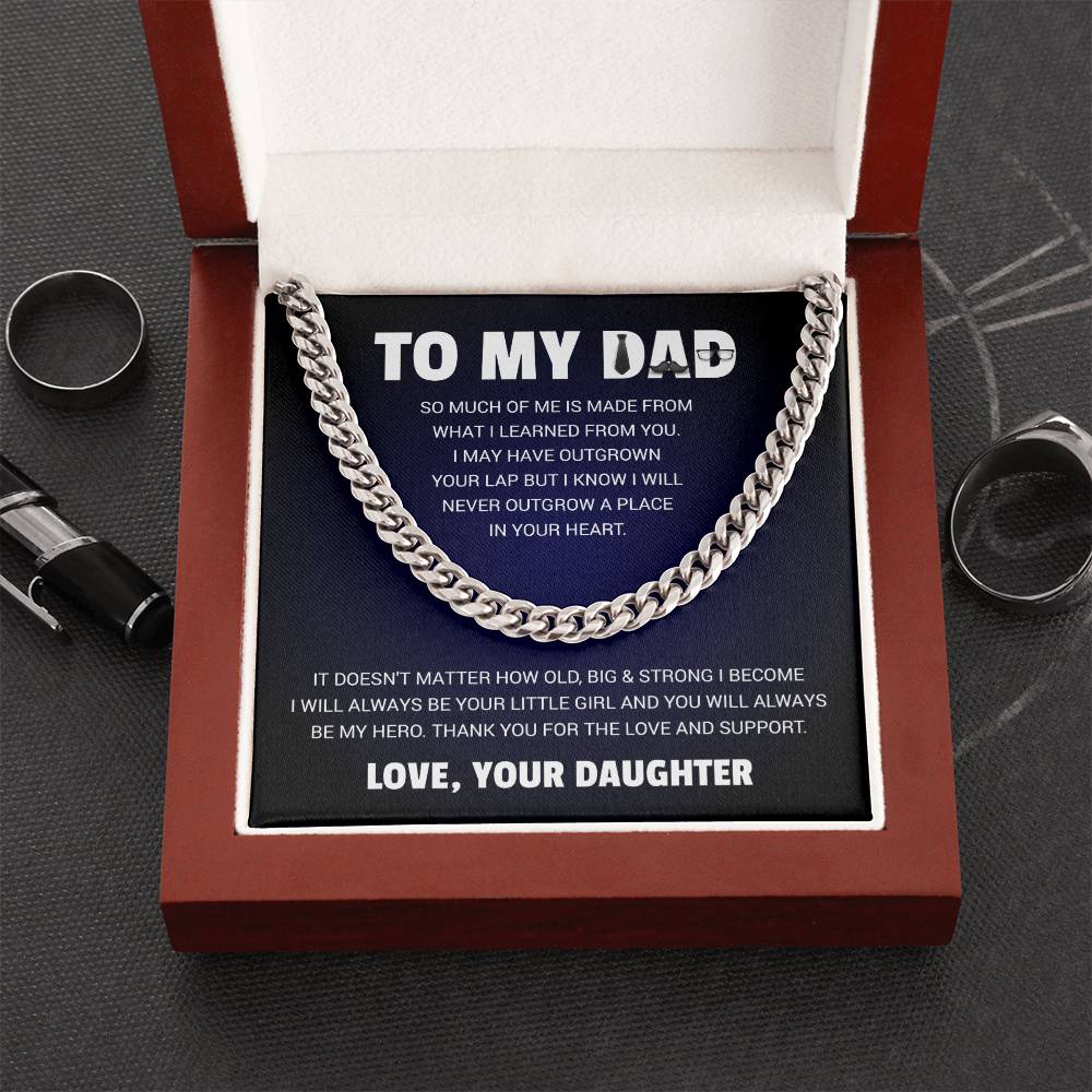 To My Dad | Always Be Your Little Girl (Cuban Link Necklace)