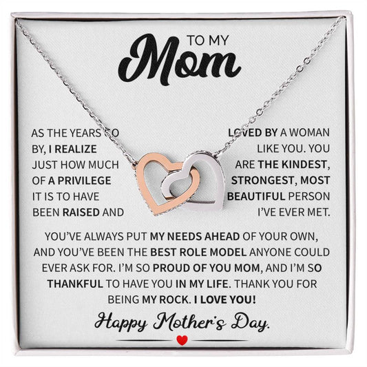 To My Mom | Happy Mother's Day (Interlocking Hearts Necklace)