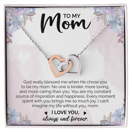 To My Mom | Blessed (Interlocking Heart Necklace)