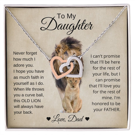 Daughter - Old Lion Interlocking Hearts