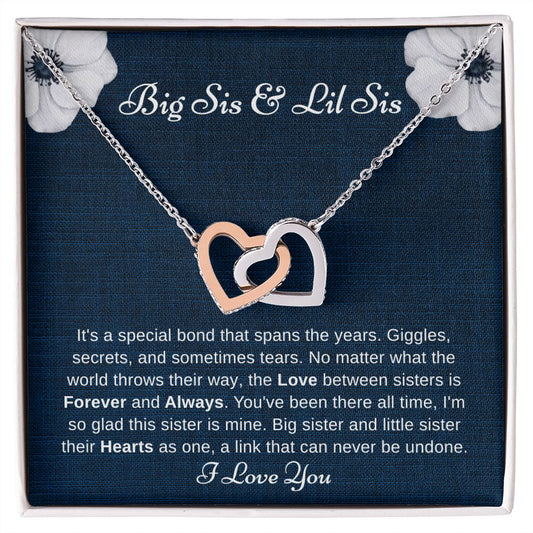 Sister- Big Sis Lil Sis- Interlocking Hearts