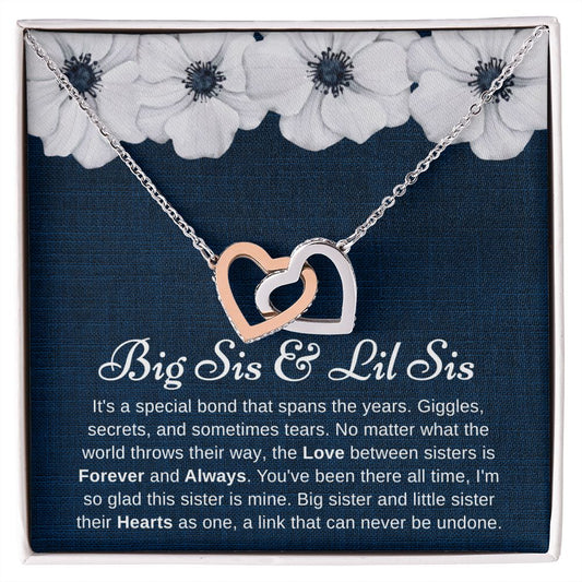 Sister- Forever & Always- Interlocking Hearts